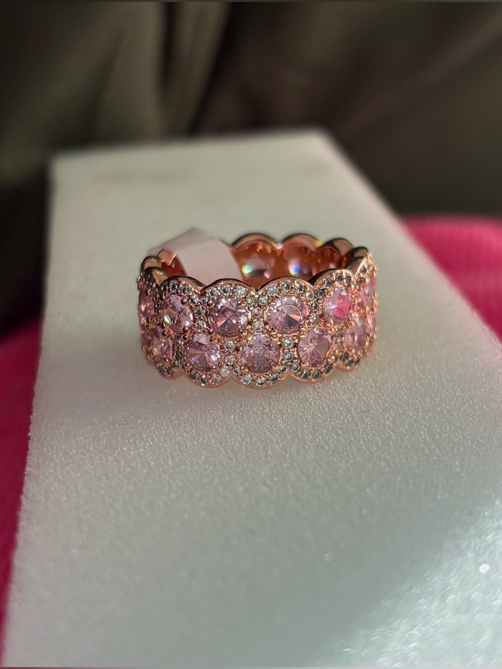 Rose Gold Pink Crystal Ring